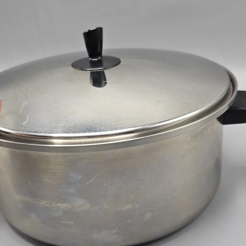 Vintage Regal Pyro 3 Ply 18-8 Stainless Steel 5 Qt Stock Pot & Lid Made USA